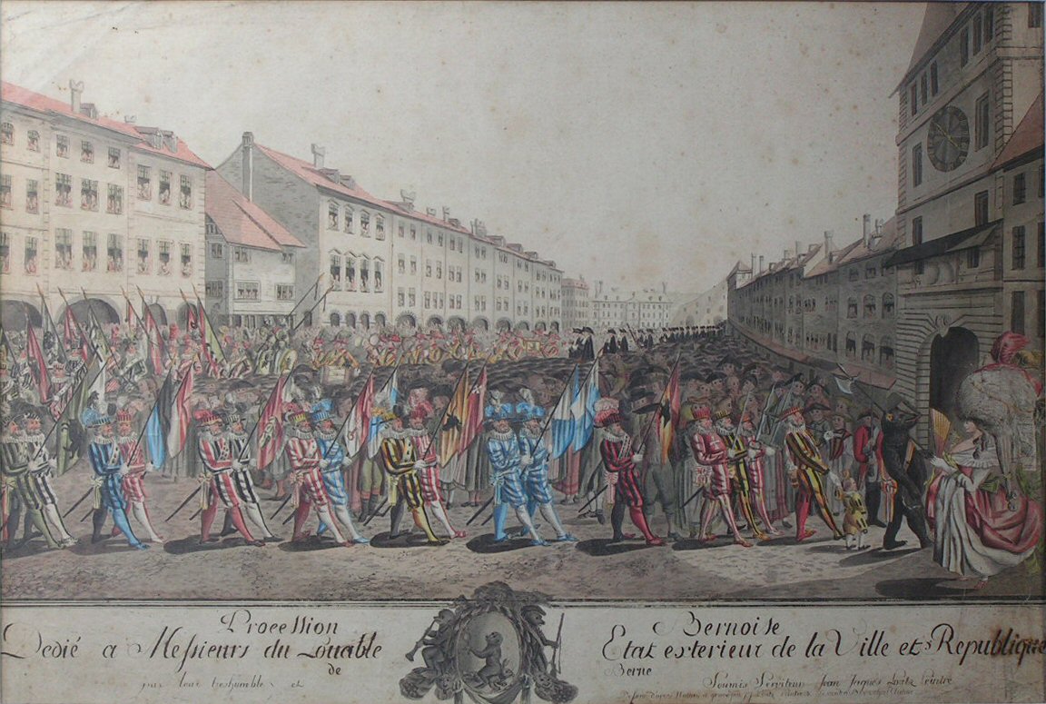 Aquatint - Procession Bernoise - Lutz